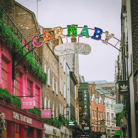 Take the ten-minute walk over to Carnaby Street and browse the upmarket boutiques