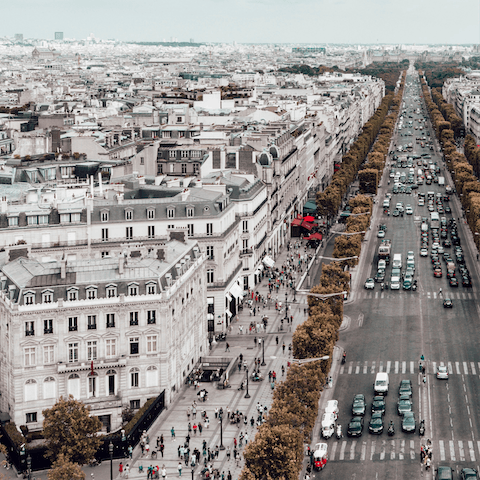 Find flagship designer stores on the Champs-Élysées, only three minutes away