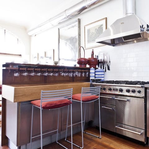 the stylish kitchen space 