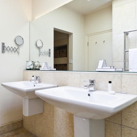 the luxurious bathroom spaces