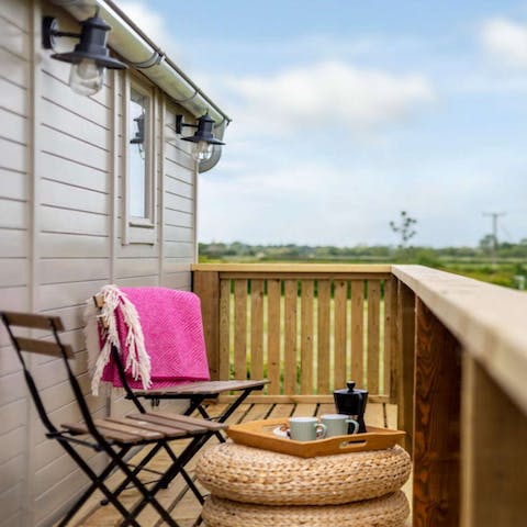 Savour your coffee outside on the deck each morning