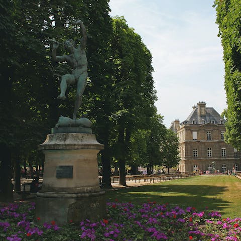 Discover the beautiful Jardin du Luxembourg, a short stroll away