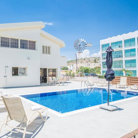 Cool off after a long sunbathing session with a dip in the private pool