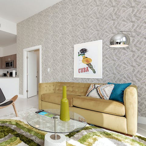 Take a break on the comfy sofa after a day of sightseeing