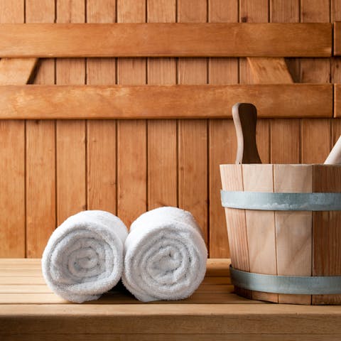 Get a glowing a complexion in the building's sauna and steam room