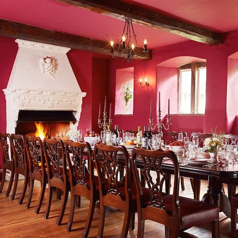 Eat a banquet fit for lords and ladies in the medieval-style dining room