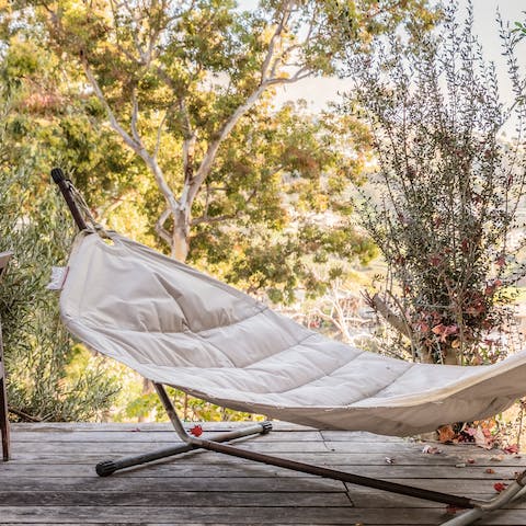 Curl up in the enormous hammock