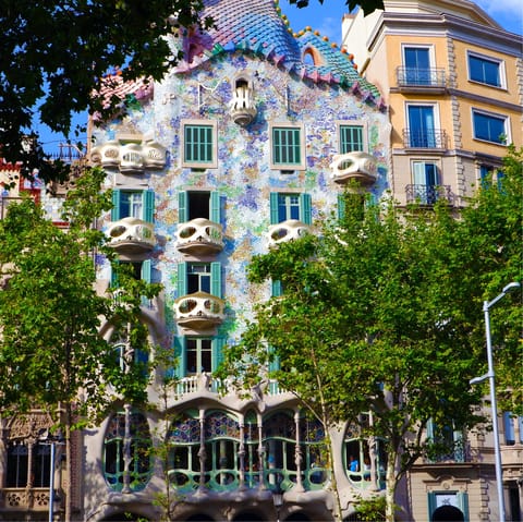 Visit Gaudí's eye-catching Casa Batlló, a short walk away