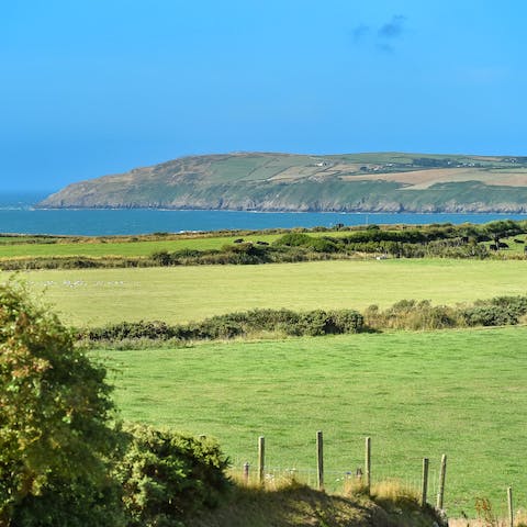 Blaze a trail down to Aberdaron's dog-friendly beach, less than a mile from your door