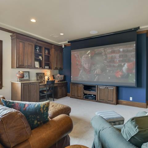 Enjoy family movie nights in the media room