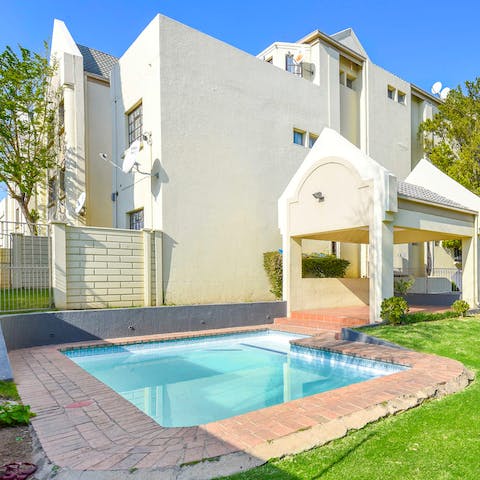 Cool off from the Joburg sun with a refreshing dip in the shared pool