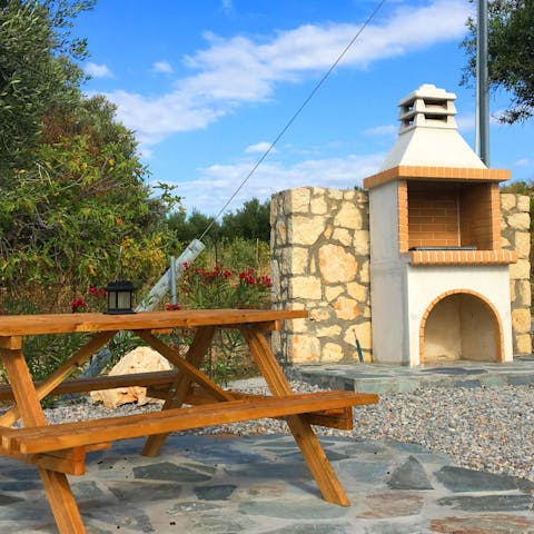 Set the picnic table ready for a feast of grilled delights hot off the barbecue