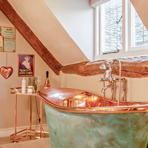 Unwind in style with a soak in the copper bath