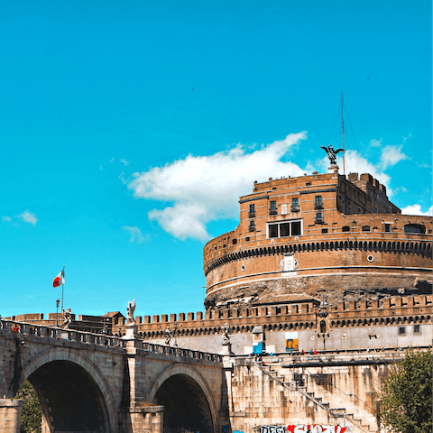 Visit the Castel Sant'Angelo, a ten-minute walk away