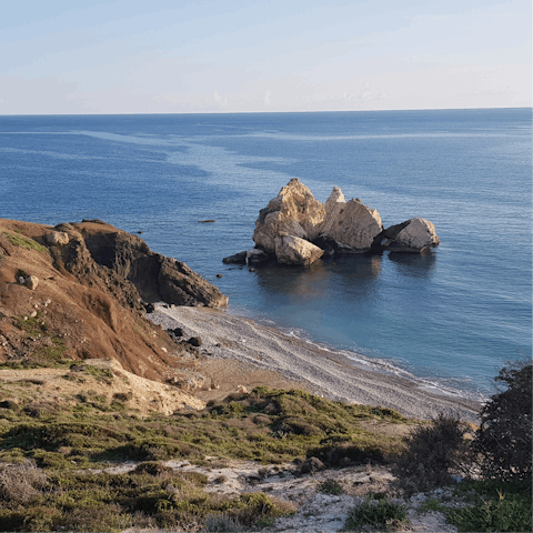 See the famous Aphrodite's Rock off the stunning southern coast of Cyprus