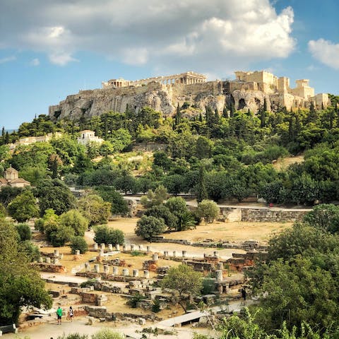 Make the twenty-minute walk to the Acropolis or hop in a taxi and be there in five minutes