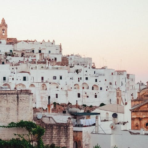 Take the short drive into the picturesque town of Ostuni 