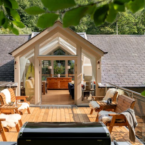 Kick back and relax on the decking as nature surrounds you