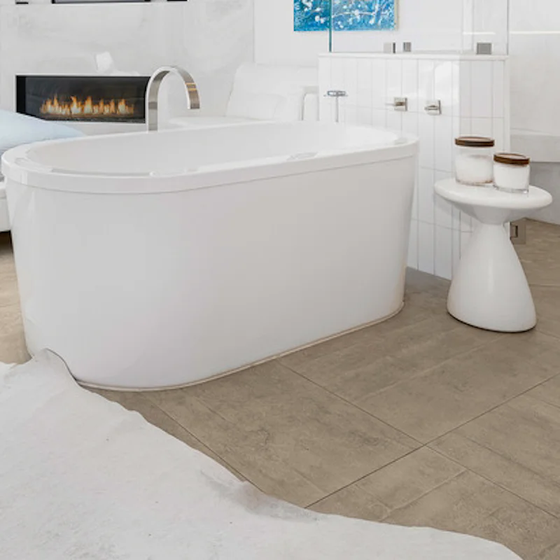 Enjoy a long and lovely soak in the freestanding bathtub, located in the main bedroom