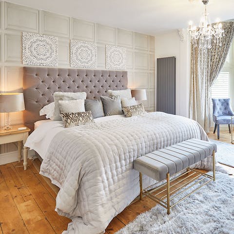Have sweet dreams in the luxurious bedroom