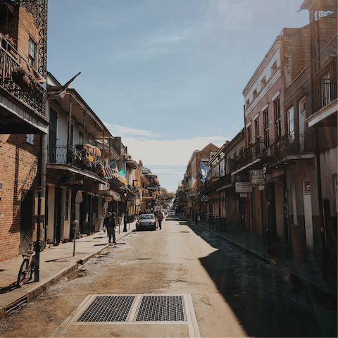 Try the best of Cajun cuisine in the French Quarter, only ten minutes away on foot