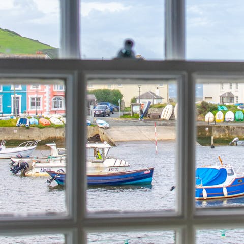Enjoy excellent views over the River Aeron through your traditional sash windows