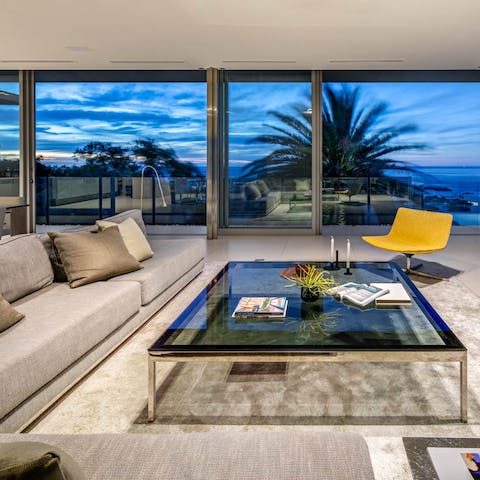 Admire the beautiful views across Camp's Bay from the stunning living room