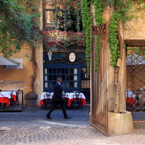 Stay in a restored historic building just off Via Margutta, one of Rome's most famous streets