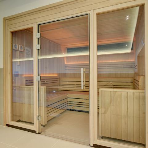 Treat yourself to a post-surf sauna to warm up and soothe those shoulders