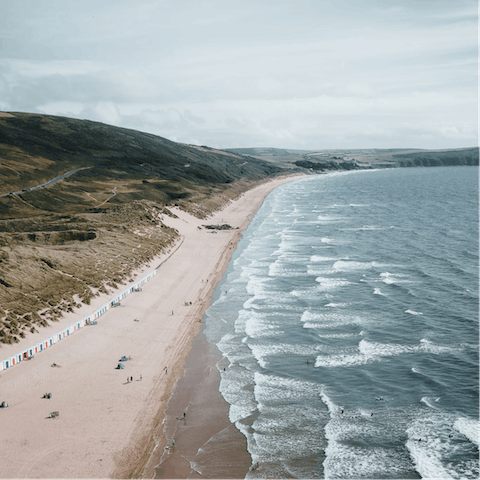 Stay overlooking a 3-mile stretch of beach from Woolacombe to Putsborough