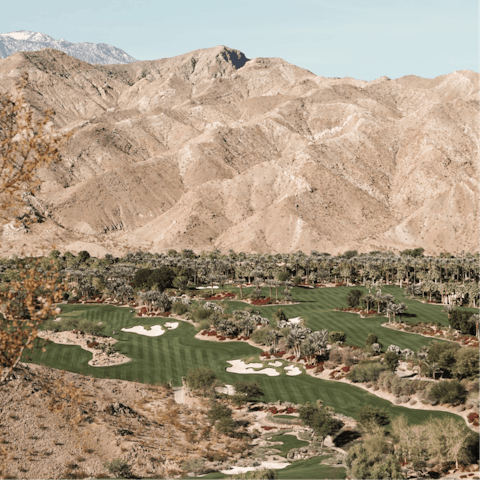 Take advantage of Palm Springs' excellent golf courses – the Escena Golf Club is a four-minute drive away