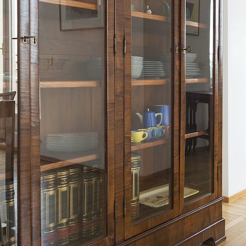 An antique wooden cabinet