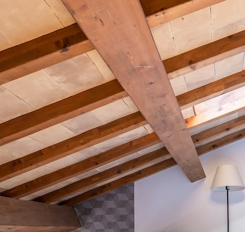 Sloped wooden ceilings