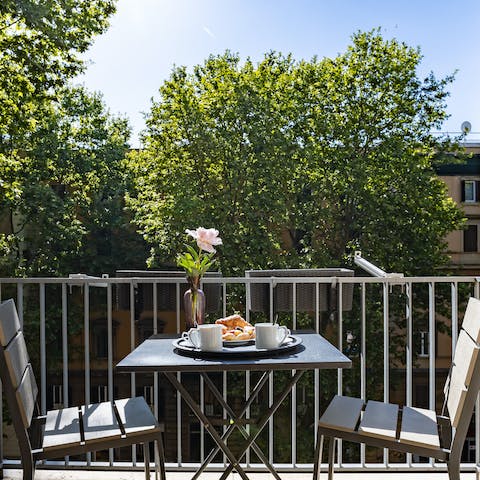 Soak up the glorious Italian sunshine as you dig into breakfast on your private balcony