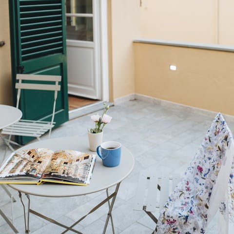 Enjoy your morning espresso on the terrace