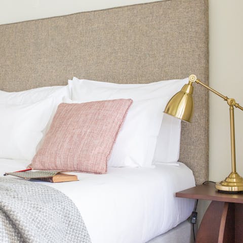 A charming bedside brass lamp