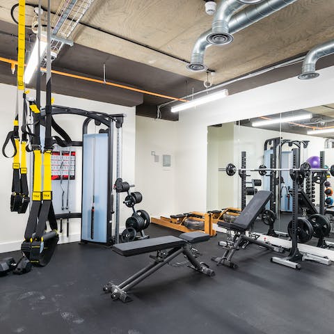 Get your reps in at the communal gym for residents