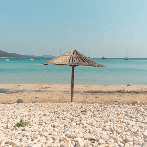 Explore the shores of Paralia Maleme Beach, just 1.8km away