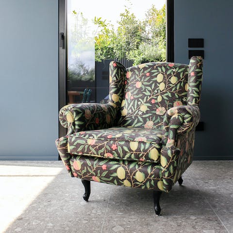 The patterned armchair