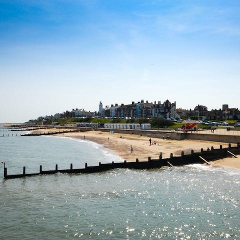 Wander the sandy shores of Southwold beach – just a few minutes' walk away