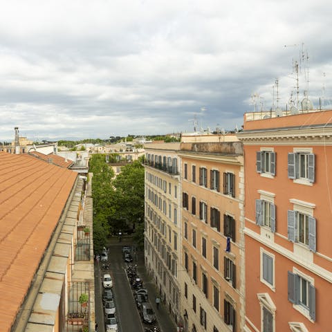 The view across the rooftops