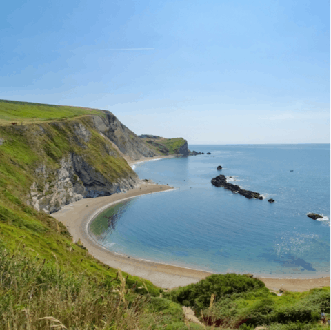 Explore Dorset's Jurassic Coast, half an hour's drive away