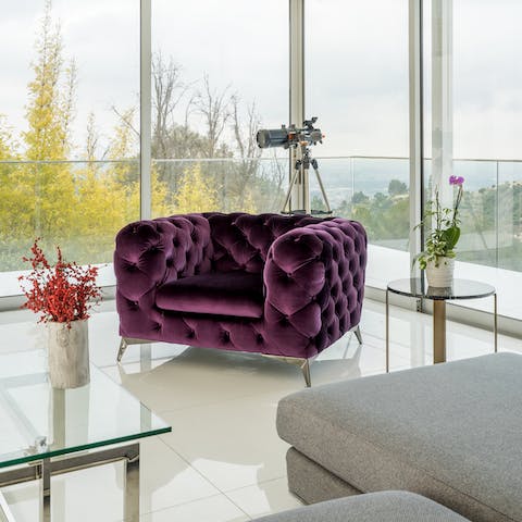 Luxurious velvet furniture