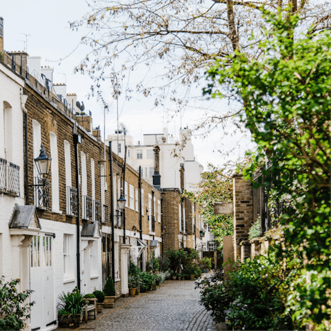Stay in a charming Kensington mews, enjoying a tranquil oasis in the heart of the city 