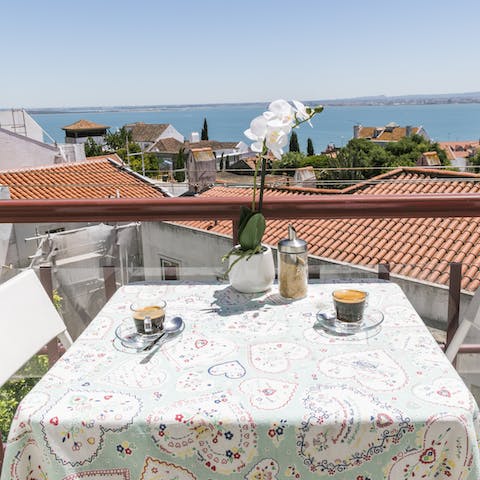 This terrace view of Alfama 