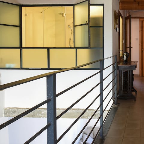 The industrial-style windows