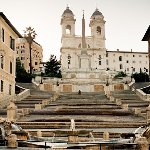 Stroll to the nearby Spanish Steps and revel in the atmosphere