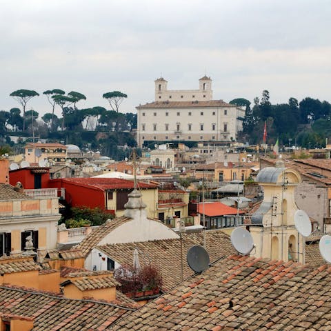Admire stunning views of Rome from this historic home