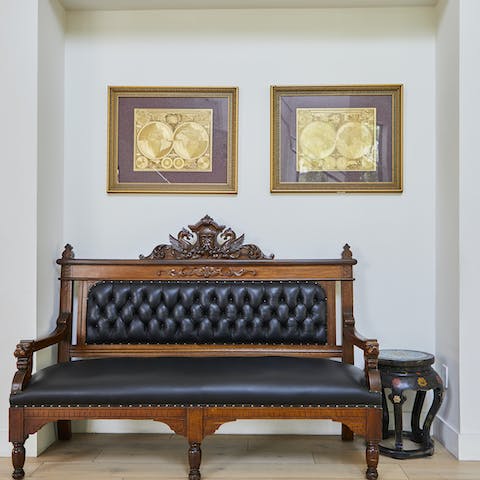 This Stately leather couch