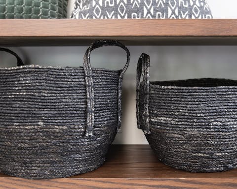 The Moroccan-style seagrass baskets